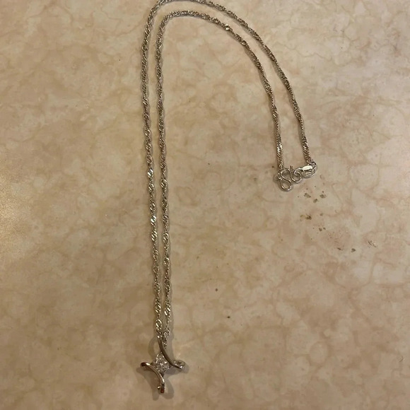 925 Sterling Silver Rhinestone Pendant, New - Picture 3 of 5